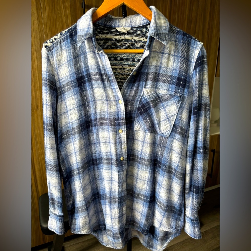 Blue Plaid Flannel Shirt